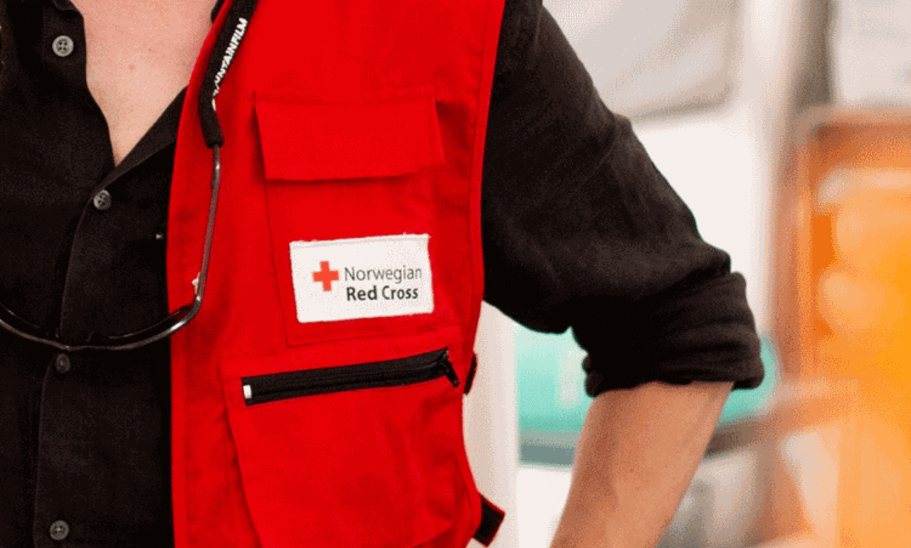 Man in vest "Red Cross"